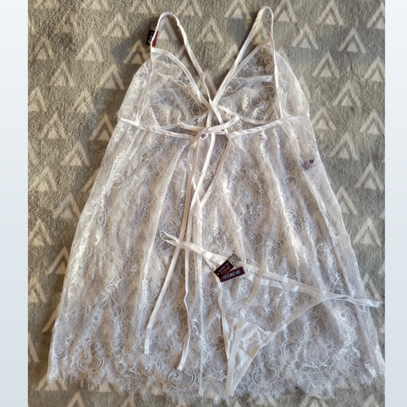 Adore Me White Lace Chemise - Picture 4 of 6